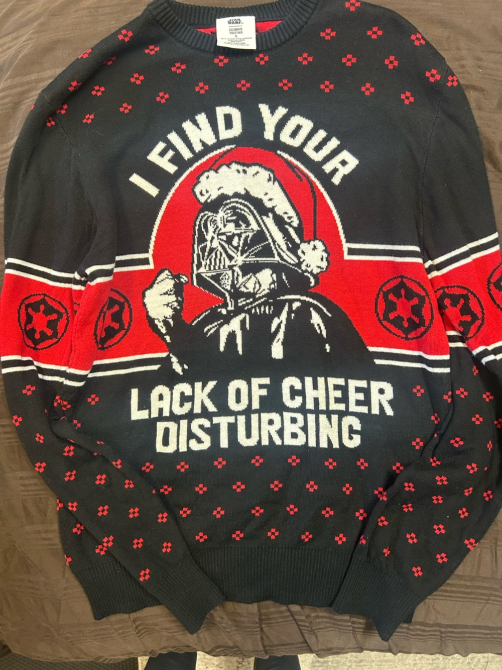 Star Wars Black Red White "I Find Your Lack of Cheer Disturbing" Sweater